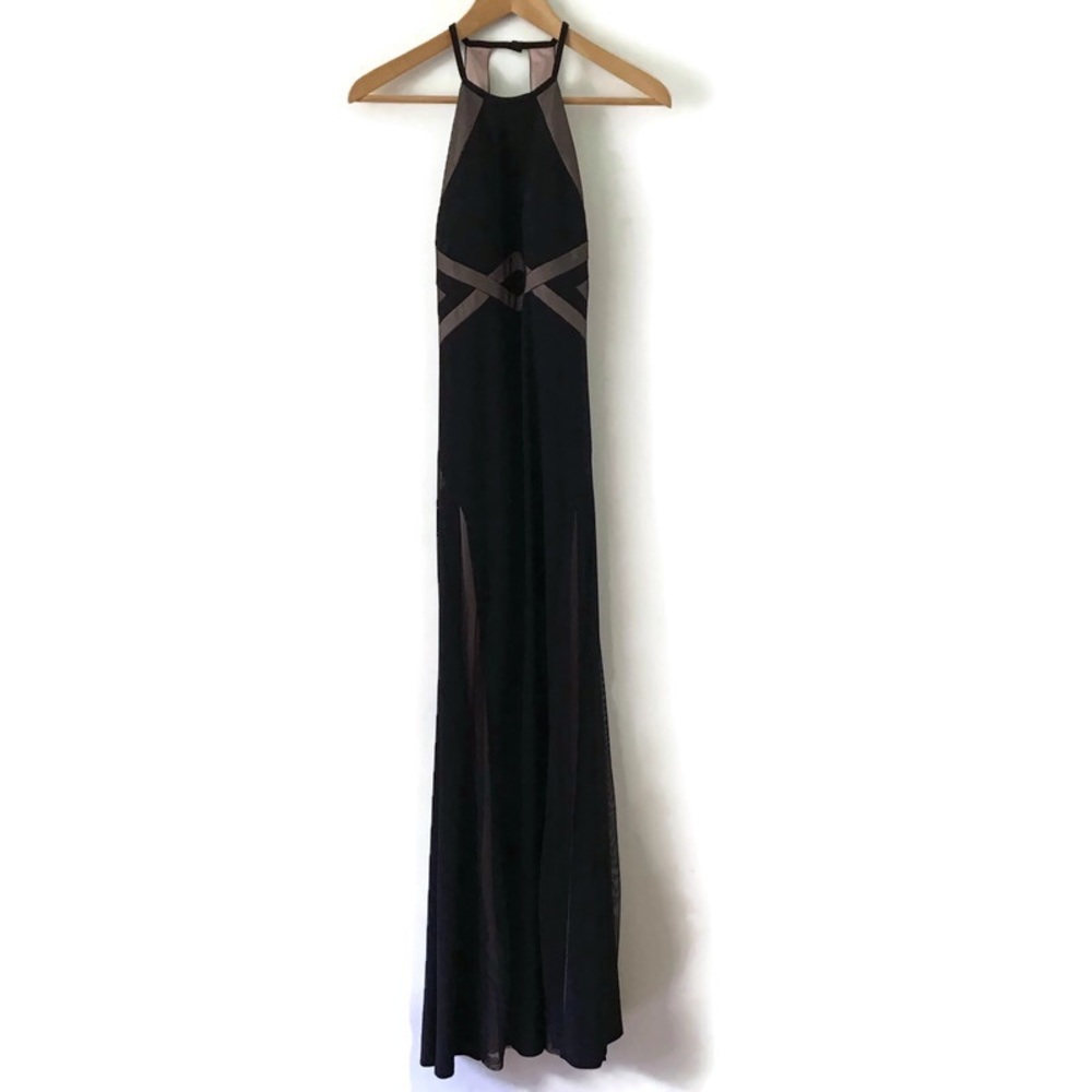 Morgan & Co Dress Black Maxi  Halter Formal Prom